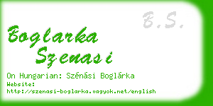 boglarka szenasi business card